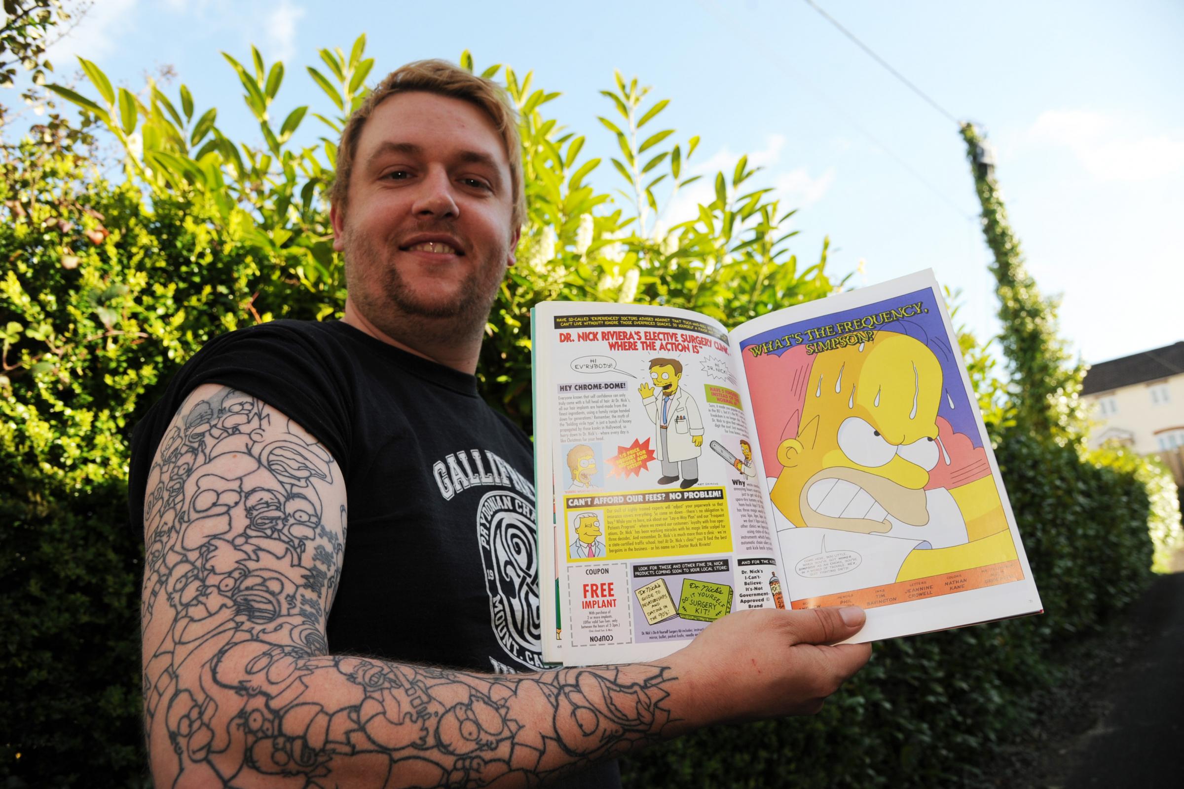 D Oh Simpsons Mega Fan Covers Arm In 53 Homer Tattoos In World Record Bid Wiltshire Times